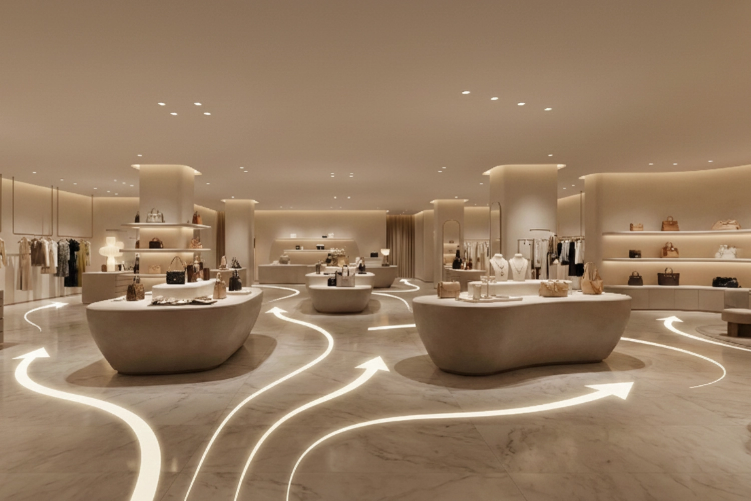 商業空間動線規劃_流動型（自由型）動線