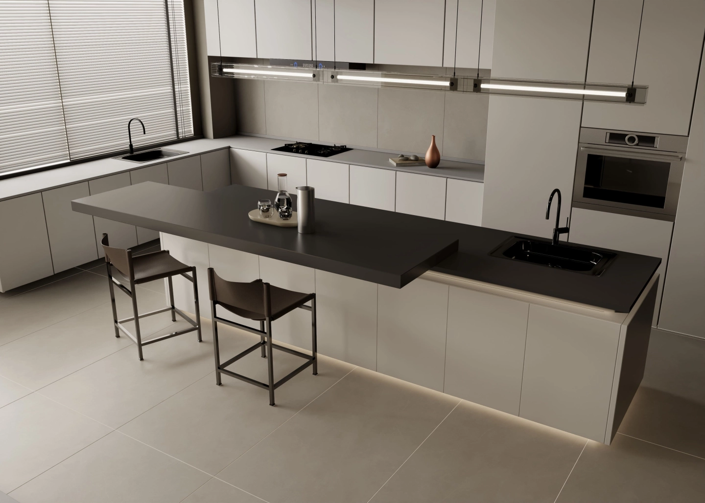 開放式廚房：廚房動線分流佈局